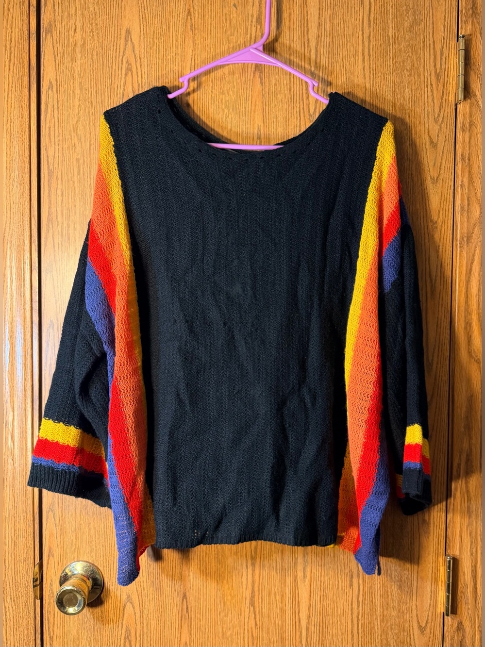 Suéter Black Striped Flowy Popover Sweater
